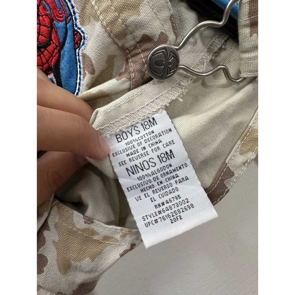 vintage Y2K Marvel Spider-Man camouflage overalls Rare 18M - Picture 9 of 9